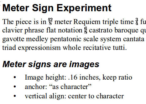 meter signs in libreoffice